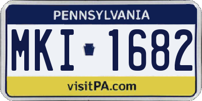 PA license plate MKI1682