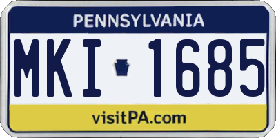 PA license plate MKI1685