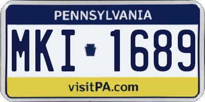 PA license plate MKI1689