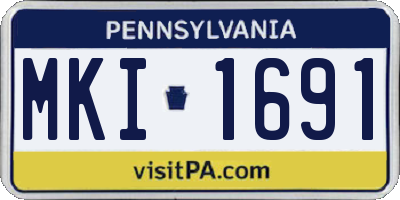 PA license plate MKI1691