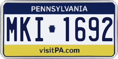 PA license plate MKI1692