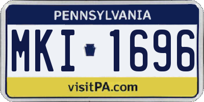 PA license plate MKI1696