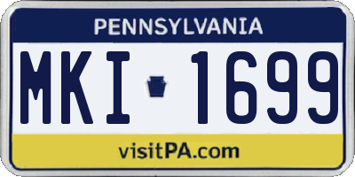 PA license plate MKI1699