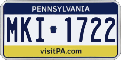 PA license plate MKI1722
