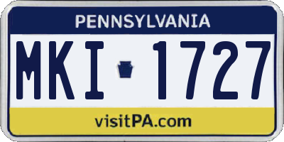 PA license plate MKI1727