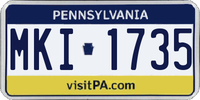 PA license plate MKI1735