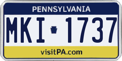 PA license plate MKI1737