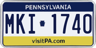 PA license plate MKI1740
