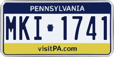 PA license plate MKI1741