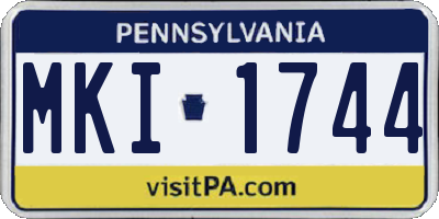 PA license plate MKI1744