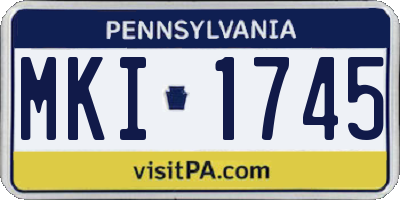 PA license plate MKI1745