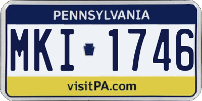 PA license plate MKI1746