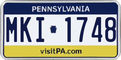 PA license plate MKI1748