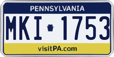 PA license plate MKI1753