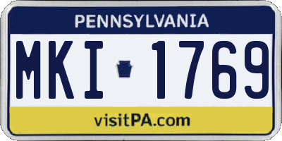 PA license plate MKI1769