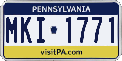 PA license plate MKI1771