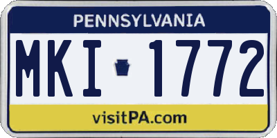 PA license plate MKI1772