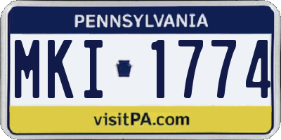 PA license plate MKI1774