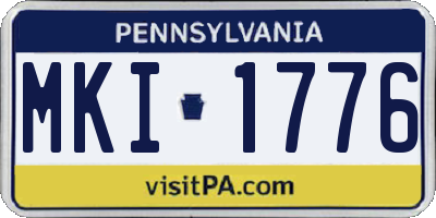 PA license plate MKI1776