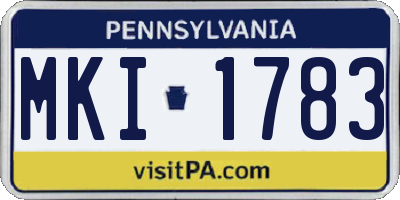 PA license plate MKI1783