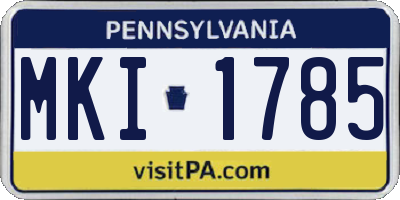 PA license plate MKI1785