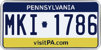 PA license plate MKI1786