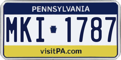 PA license plate MKI1787