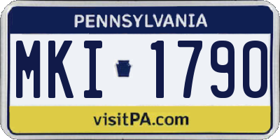 PA license plate MKI1790