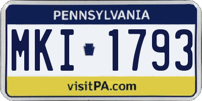 PA license plate MKI1793