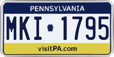 PA license plate MKI1795