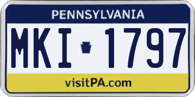 PA license plate MKI1797