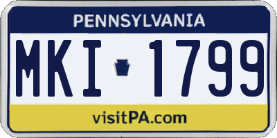 PA license plate MKI1799