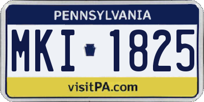 PA license plate MKI1825