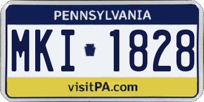 PA license plate MKI1828