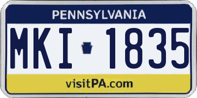 PA license plate MKI1835