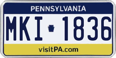 PA license plate MKI1836