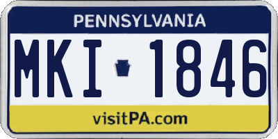 PA license plate MKI1846