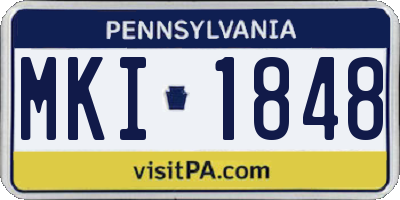 PA license plate MKI1848