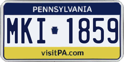 PA license plate MKI1859