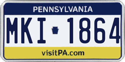 PA license plate MKI1864