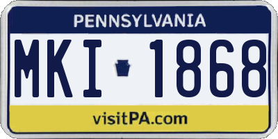 PA license plate MKI1868