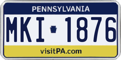PA license plate MKI1876