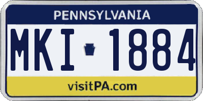 PA license plate MKI1884