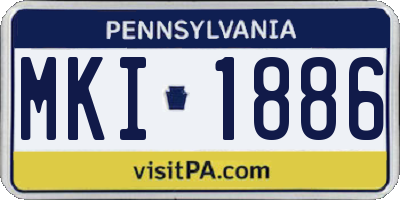 PA license plate MKI1886