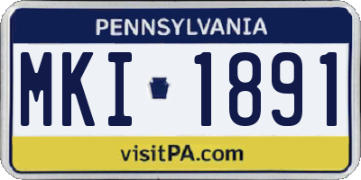PA license plate MKI1891