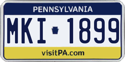 PA license plate MKI1899