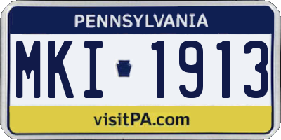PA license plate MKI1913