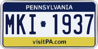 PA license plate MKI1937