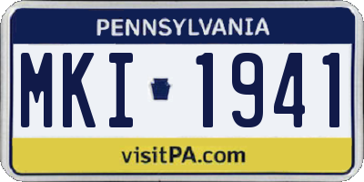 PA license plate MKI1941