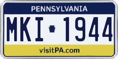 PA license plate MKI1944